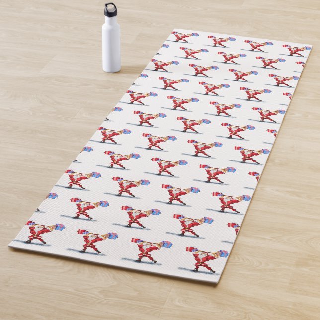 Fun Bodybuilder Weihnachtsmann mit Weihnachtsgesch Yogamatte (Beispiel)