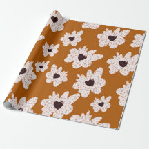 Fun Boho Style Blume Wrapping Paper