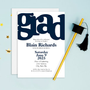 FUN BOLD Graduation Party Invitation