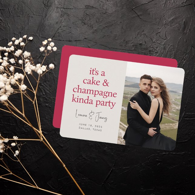 Fun Bold Typografie Magenta Pink Wedding Save The Date (Von Creator hochgeladen)