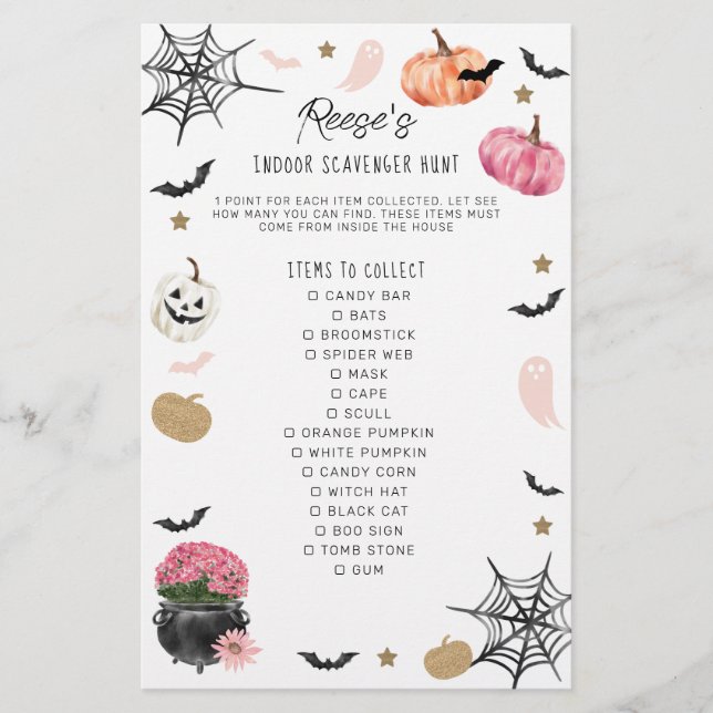 Fun Boo! Birthday Scavenger Hunt Halloween Game (Vorderseite)