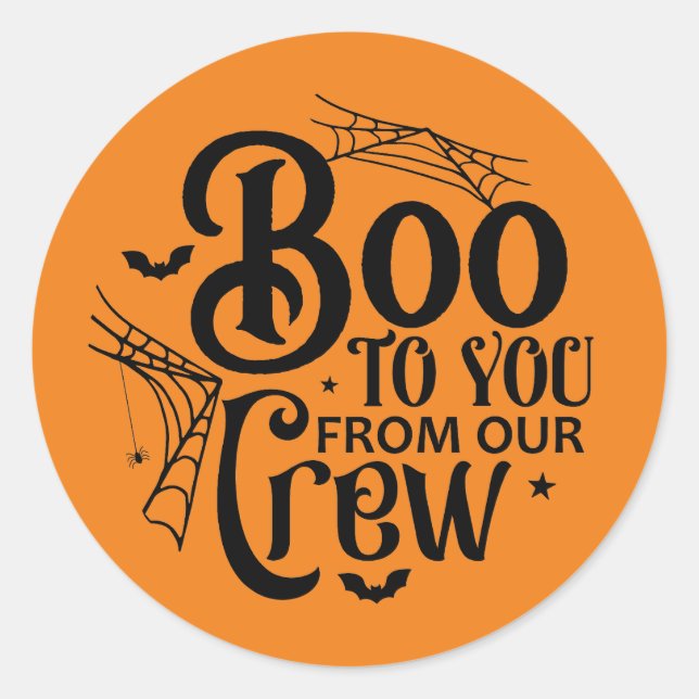 Fun boo Crew Halloween Runder Aufkleber (Vorderseite)