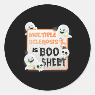 Fun Boo Halloween Geist Frau Multiple Sklerose ist Runder Aufkleber