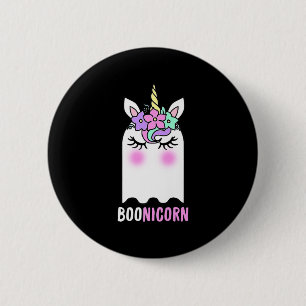 Fun Boonicorn Gift Ghost Unicorn Boo Retro Hallowe Button
