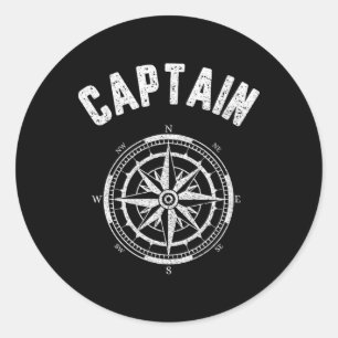 Fun Bootfahren Shirt Retro Nautic Geschenk Cooles Runder Aufkleber