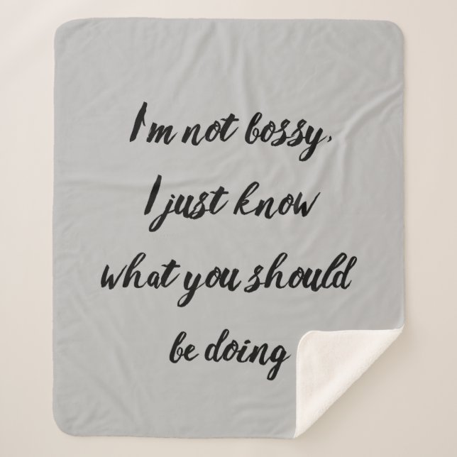 Fun Bossy Boss Quote Sprichwort Sherpadecke (Vorderseite)