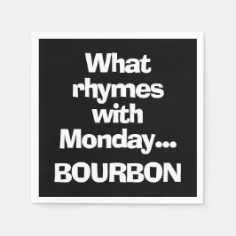 Fun Bourbon Black Cocktail Serviette