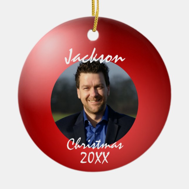 Fun Bowling Ball Noël Ornement en céramique (Devant)