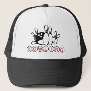 Fun Bowling Ball und Buttone Liga Liebhaber, was Truckerkappe