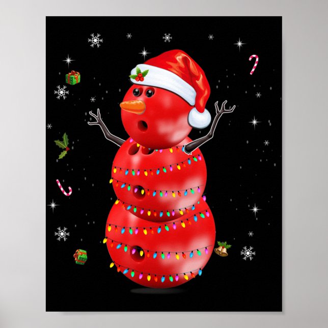 Fun Bowling für Boys Girls Christmas Snowman Bowl Poster (Vorne)