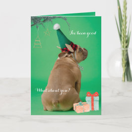 Fun Boxer Chien Noël J'ai été bonne carte pliée