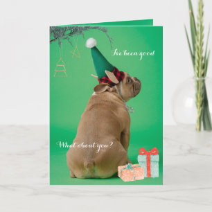 Fun Boxer Chien Noël J'ai été bonne carte pliée