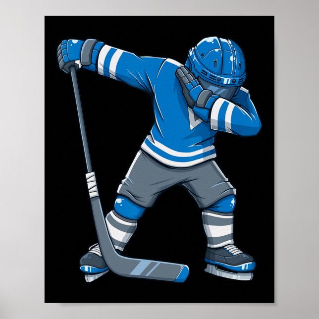 Fun Boy Kid Ice Hockey Dab Apparel1 Poster (Vorne)