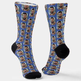 Fun Boyfriend Foto für Girlfriend Medium Blue Socken