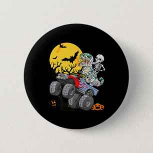 Fun Boys Halloween Monster Truck Pumpkin Mummy Din Button