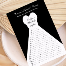 Fun Brautparty Word Games - Black