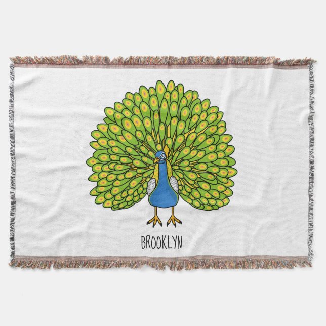 Fun bright bright peacock bird Illustration Decke (Vorderseite)