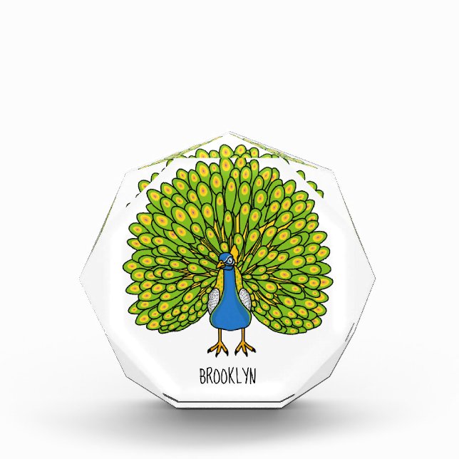 Fun bright bright peacock bird Illustration Fotoblock (Vorderseite)