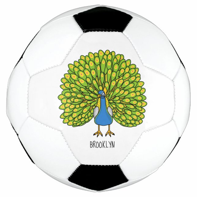 Fun bright bright peacock bird Illustration Fußball (Vorderseite)