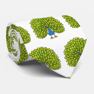 Fun bright bright peacock bird Illustration Krawatte