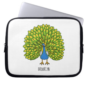 Fun bright bright peacock bird Illustration Laptopschutzhülle