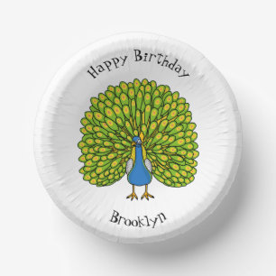 Fun bright bright peacock bird Illustration Pappteller