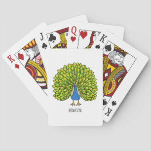 Fun bright bright peacock bird Illustration Spielkarten