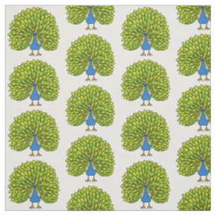 Fun bright bright peacock bird Illustration Stoff
