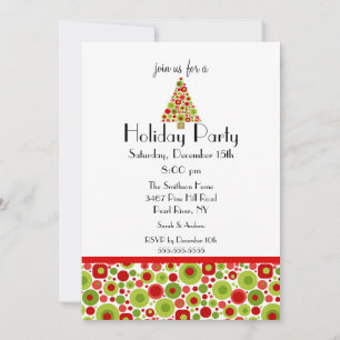 Fun Bright Christmas Tree Fête Invitation