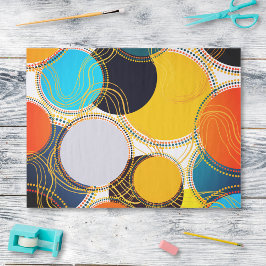 Fun Bright farbenfrohe Retro Circle Abstrakt Seidenpapier