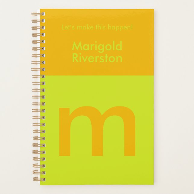 Fun Bright Personalisiert Planner Custom Monogram Planer (Vorderseite)