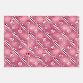 Fun Bright Pinks und Peppermint Candy Lane Geschenkpapier Set