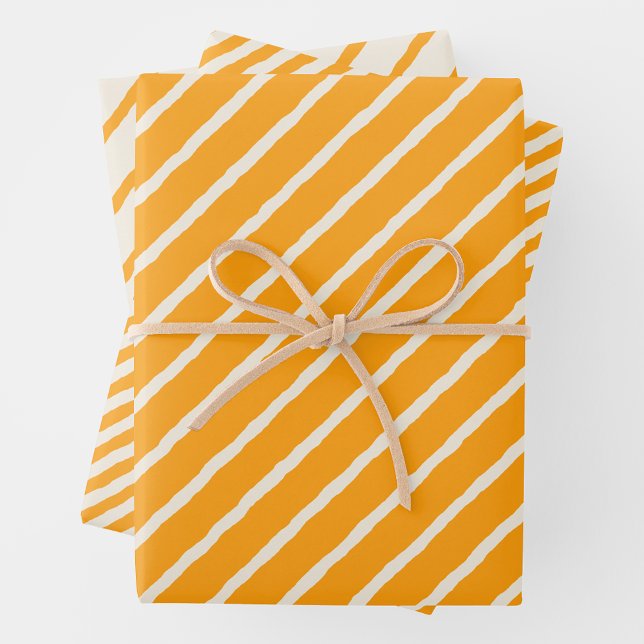 Fun & Bright Yellow & Cream Squiggly Lines Geschenkpapier Set (Fun & Bright Yellow & Cream Squiggly Lines Wrapping Paper Sheets)