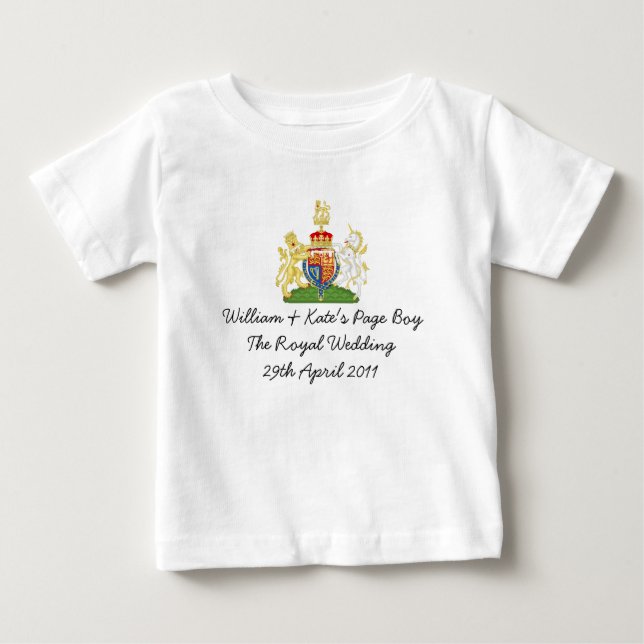 Fun British Royal Wedding "Page Boy" Souvenirs Baby T-shirt (Vorderseite)