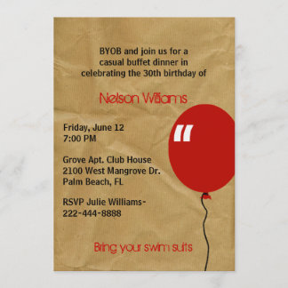 Fun Brown Faltenpapier Geburtstag Einladung