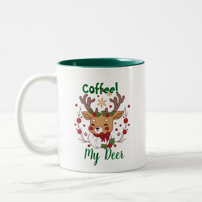 FUN Brown & Green ''My Deer'' Weihnachten Zweifarbige Tasse (Links)