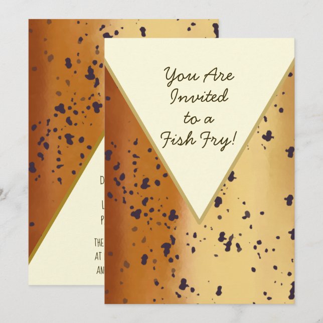 Fun Brown Trout Pattern Modern Fish Fry Einladung (Vorne/Hinten)