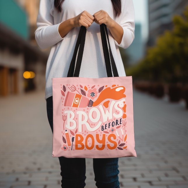 Fun Brows Before Boys modische Shopping Tasche (Von Creator hochgeladen)