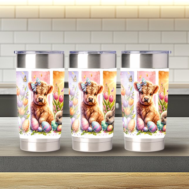 Fun Brushhub Osterhochland Kuh 20oz Thermobecher (Von Creator hochgeladen)