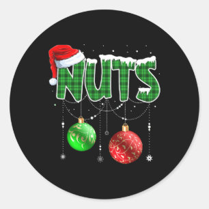 Fun Brust Nüsse Weihnachten Matching Couple Kastan Runder Aufkleber