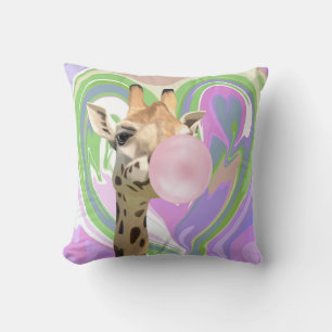 Fun Bubblegum Blasen Giraffe Liquid Swirl Lila Kissen
