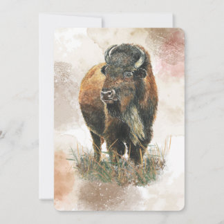 Fun Buffalo Bison Wildlife Animal Park Retirement Einladung