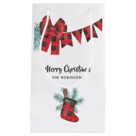 Fun Buffalo Kariert Lumberjack Bär Weihnachten Kleine Geschenktüte