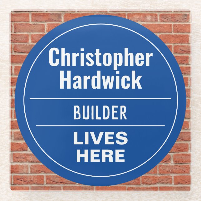 Fun Builder Wall Plaque Style Glass Untersetzer (Vorderseite)