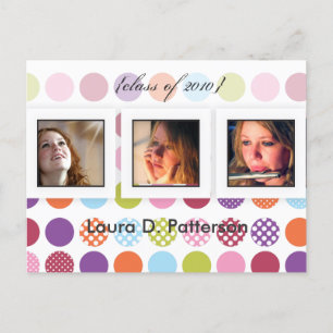 Fun+bunter Polka Punkte, DIY-Foto-Postkarten Einladungspostkarte