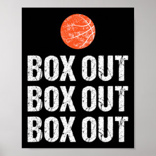 Fun Bysketbyll Coach Box Out Quote Grunge Grafik Poster