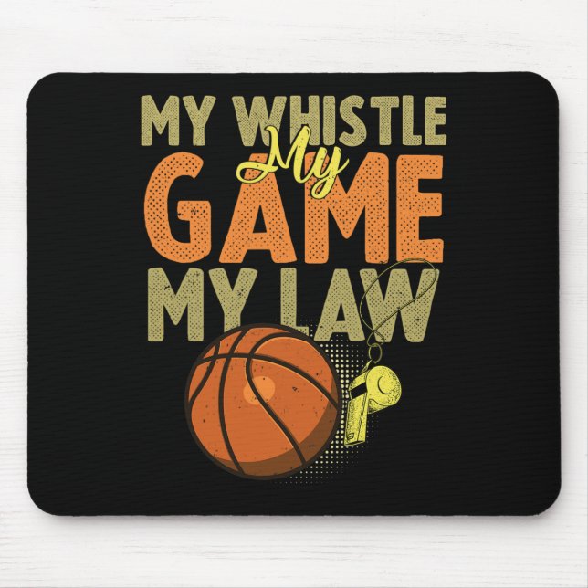 Fun Bysketbyll Referenzen Geschenk I Hoops Ref 1 Mousepad (Vorne)