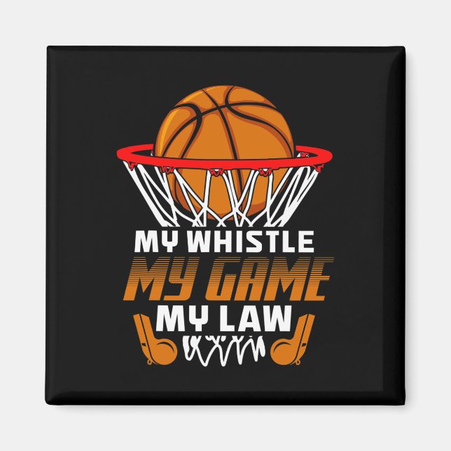 Fun Bysketbyll Referenzen Geschenk I Hoops Ref Magnet (Vorne)