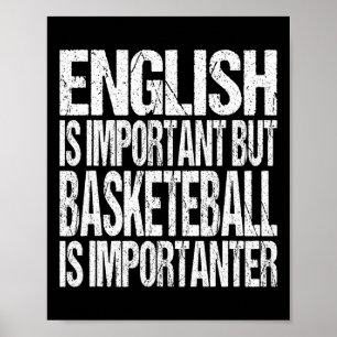 Fun Bysketbyll Zitat Englisch ist wichtig Spieler  Poster