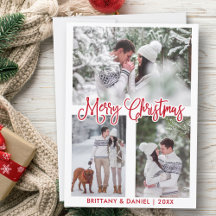 Fun Calligraphy Red 3 Foto Couple Weihnachten